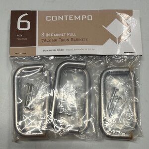 Contempo Satin Nickel Cabinet Pulls - 6 Pack